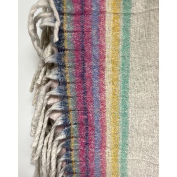 New Free People Throw Blanket 60”x50” Ultra Soft Fuzzy Cottage Boho Cozy Fringe - Picture 4 of 9